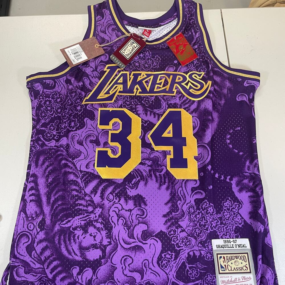 Shaquille O'Neal Lakers Mitchell & Ness NBA Year of the Tiger 1996 Jersey L NWT